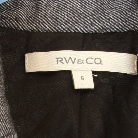 RW&CO Wool 2 Piece Pant Suit Grey Size 6 Waist Jacket Slacks Straight Leg - Picture 7 of 10